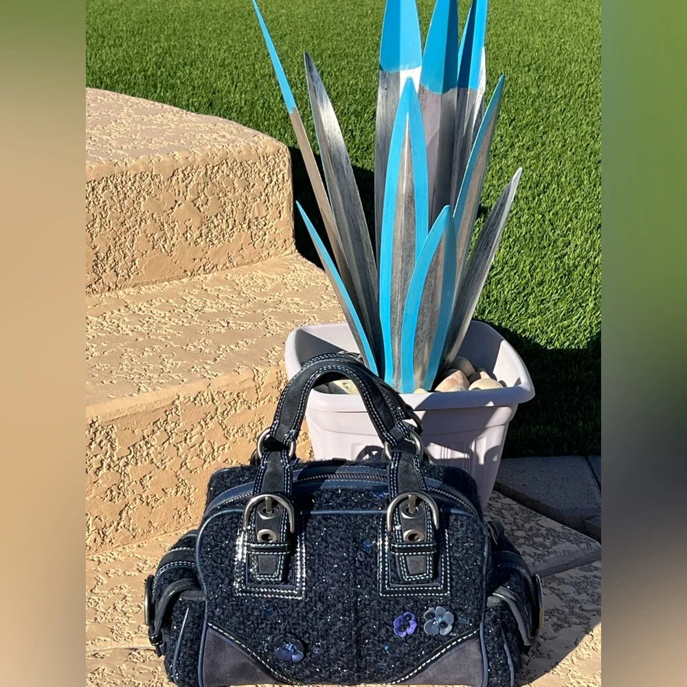 Coach blue tweed